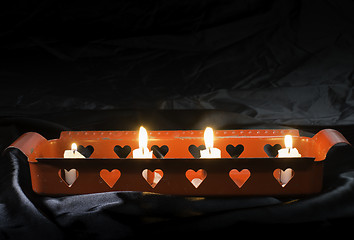 Image showing Candles and heart shapes