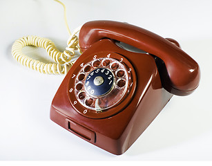 Image showing Vintage red phone