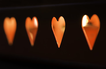 Image showing Candles and heart shapes