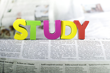 Image showing Word study on newspaper page