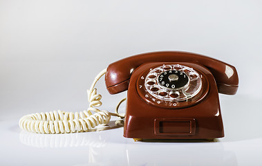 Image showing Vintage red phone