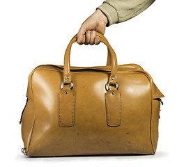 Image showing Old vintage luggage bag