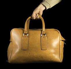 Image showing Old vintage luggage bag