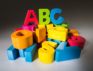 Image showing Letters A B C made of wood.