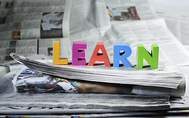 Image showing Word learn on newspaper