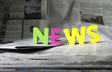 Image showing Word news on newspaper