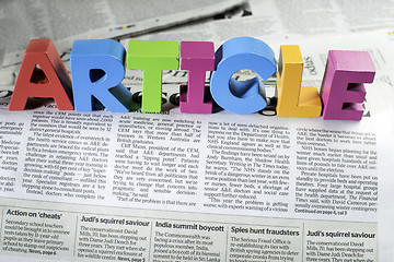 Image showing Word article on newspaper