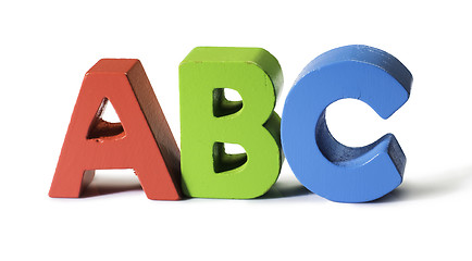 Image showing Letters A B C made of wood.