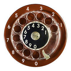 Image showing Vintage red phone digits