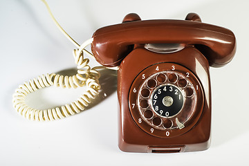 Image showing Vintage red phone