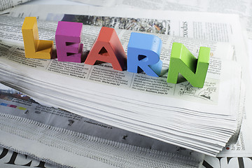 Image showing Word learn on newspaper