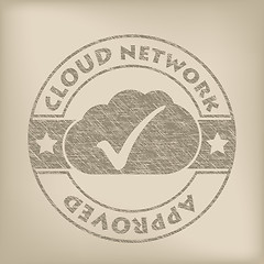 Image showing Cloud network approved grunge seal