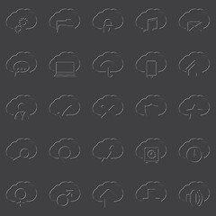 Image showing Cloud icon set of 25