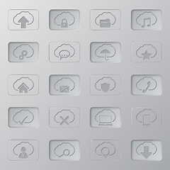 Image showing Active/inactive cloud  button set