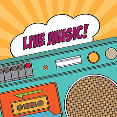 Image showing musical background with retro boom-box
