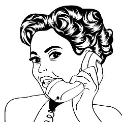 Image showing woman chatting on the phone, pop art illustration