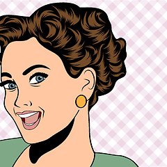 Image showing pop art retro woman in comics style