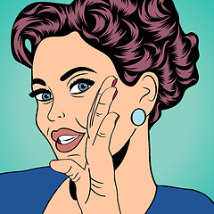 Image showing pop art retro woman in comics style