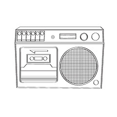 Image showing Vintage boom-box isolated on white background