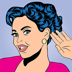 Image showing pop art retro woman in comics style