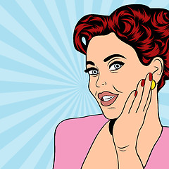 Image showing pop art retro woman in comics style