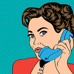 Image showing woman chatting on the phone, pop art illustration