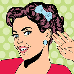 Image showing pop art retro woman in comics style