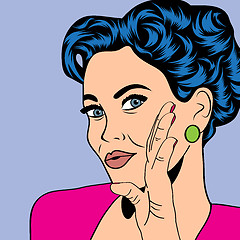 Image showing pop art retro woman in comics style