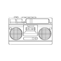 Image showing Vintage boom-box isolated on white background