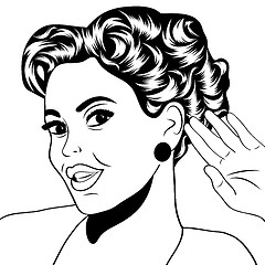 Image showing pop art retro woman in comics style