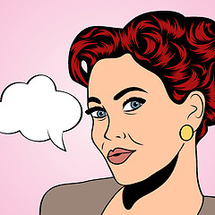 Image showing pop art retro woman in comics style