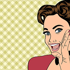 Image showing pop art retro woman in comics style