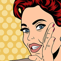 Image showing pop art retro woman in comics style