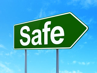 Image showing Privacy concept: Safe on road sign background