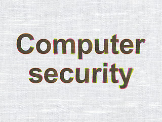 Image showing Protection concept: Computer Security on fabric texture background