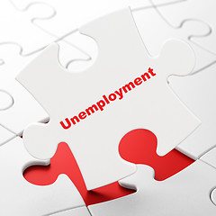 Image showing Business concept: Unemployment on puzzle background