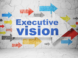 Image showing Business concept: arrow with Executive Vision on grunge wall background