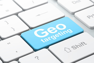 Image showing Finance concept: Geo Targeting on computer keyboard background