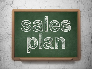 Image showing Marketing concept: Sales Plan on chalkboard background
