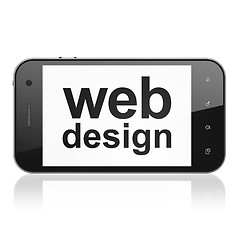 Image showing Web design concept: Web Design on smartphone