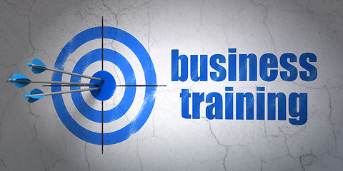Image showing Education concept: target and Business Training on wall background