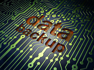 Image showing Data concept: Data Backup on circuit board background