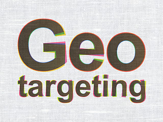 Image showing Finance concept: Geo Targeting on fabric texture background