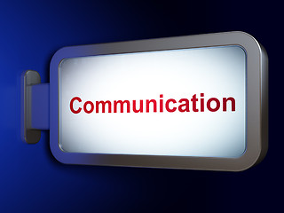 Image showing Advertising concept: Communication on billboard background