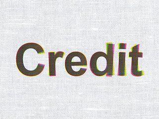 Image showing Finance concept: Credit on fabric texture background