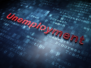 Image showing Finance concept: Red Unemployment on digital background