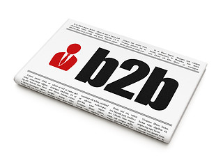 Image showing Business concept: newspaper with B2b and Business Man