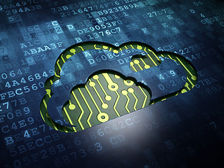 Image showing Cloud networking concept: Cloud on digital screen background