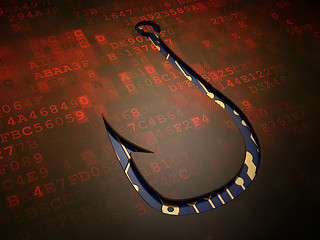 Image showing Security concept: Fishing Hook on digital screen background