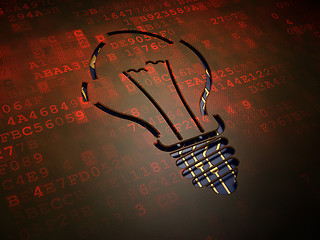 Image showing Business concept: Light Bulb on digital screen background